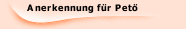 Anerkennung für Petö
